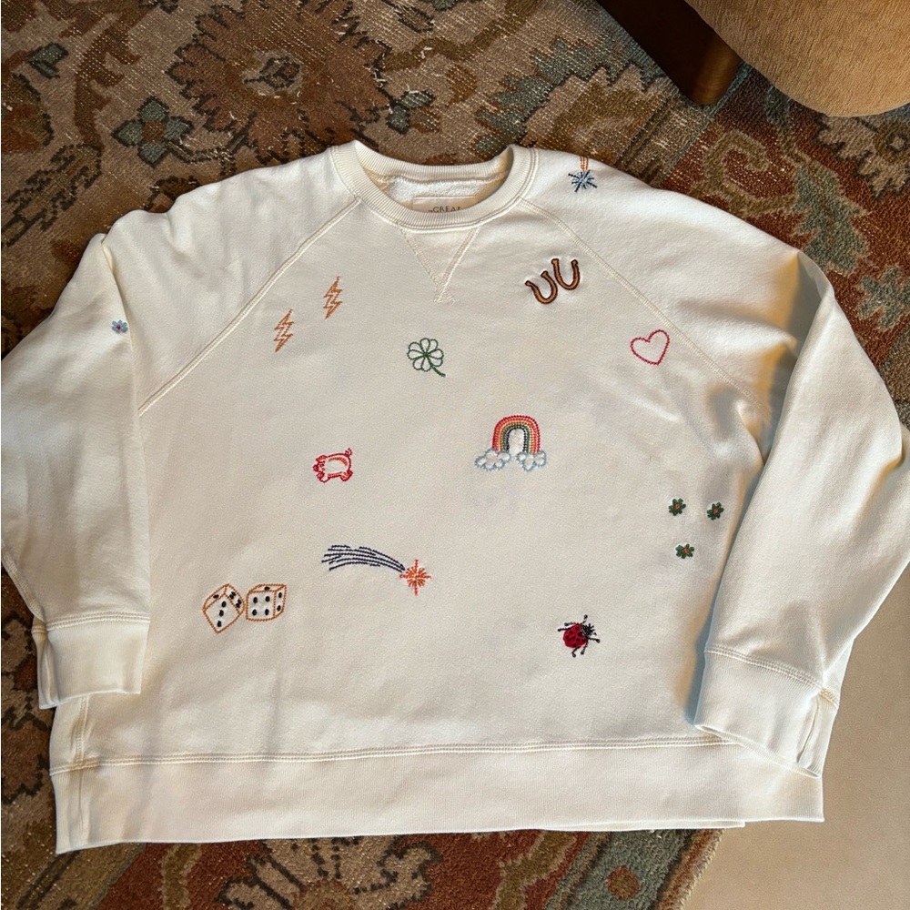 The Great “The Slouch” Sweatshirt With Embroidery Size 1